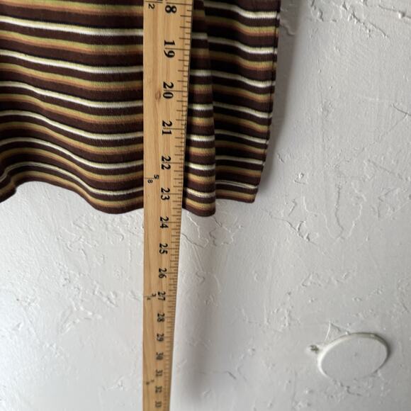 Vintage White Stag Shirt‎ Large Brown Striped Short Sleeve Casual Crewneck Retro - Picture 5 of 7
